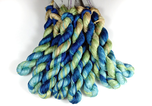 Panaché Tubular Hand Dyed Knit Rayon Ribbon Mini Skein Prefect for Kumihimo