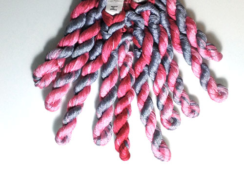 Panaché Tubular Hand Dyed Knit Rayon Ribbon Mini Skein Prefect for Kumihimo