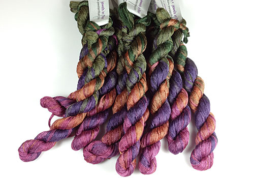 Panaché Tubular Hand Dyed Knit Rayon Ribbon Mini Skein Prefect for Kumihimo
