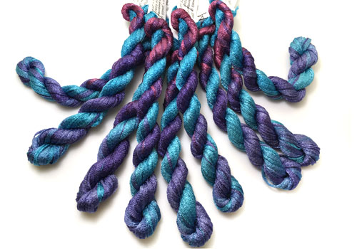 Panaché Tubular Hand Dyed Knit Rayon Ribbon Mini Skein Prefect for Kumihimo