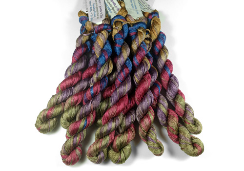 Panaché Tubular Hand Dyed Knit Rayon Ribbon Mini Skein Prefect for Kumihimo