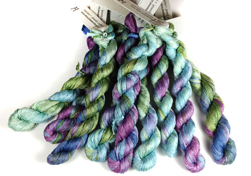 Panaché Tubular Hand Dyed Knit Rayon Ribbon Mini Skein Prefect for Kumihimo