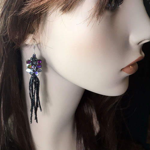 Kumihimo Jellyfish Earring Kit with PIP Beads and a Beaded Tassel