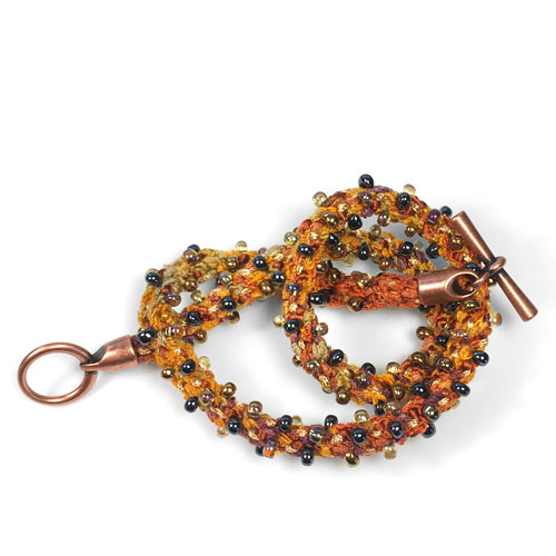 Silk Ribbon Kumihimo with 4mm Magatamas Necklace Kit