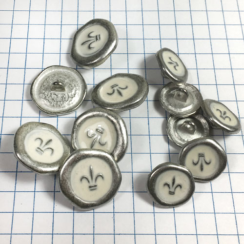 Fleur-de-Lis Metal Buttons for Jewelry