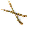 Turkish Flat Bead Crochet Bracelet with Metallic Cord
