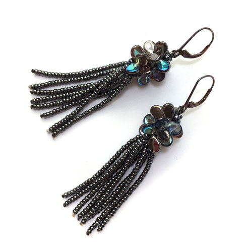 Kumihimo Jellyfish Earring Kit with PIP Beads and a Beaded Tassel