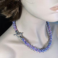 Silk Ribbon Kumihimo Necklace