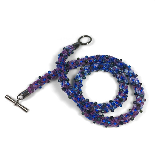 Silk Ribbon Kumihimo with 4mm Magatamas Necklace Kit