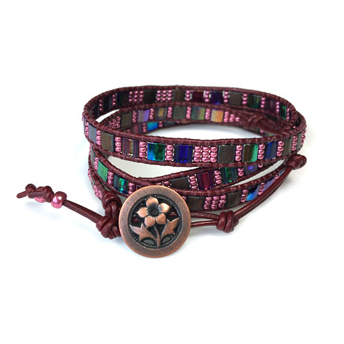 Leather Wrap Bracelet Kit and Tutorial with Tila Beads